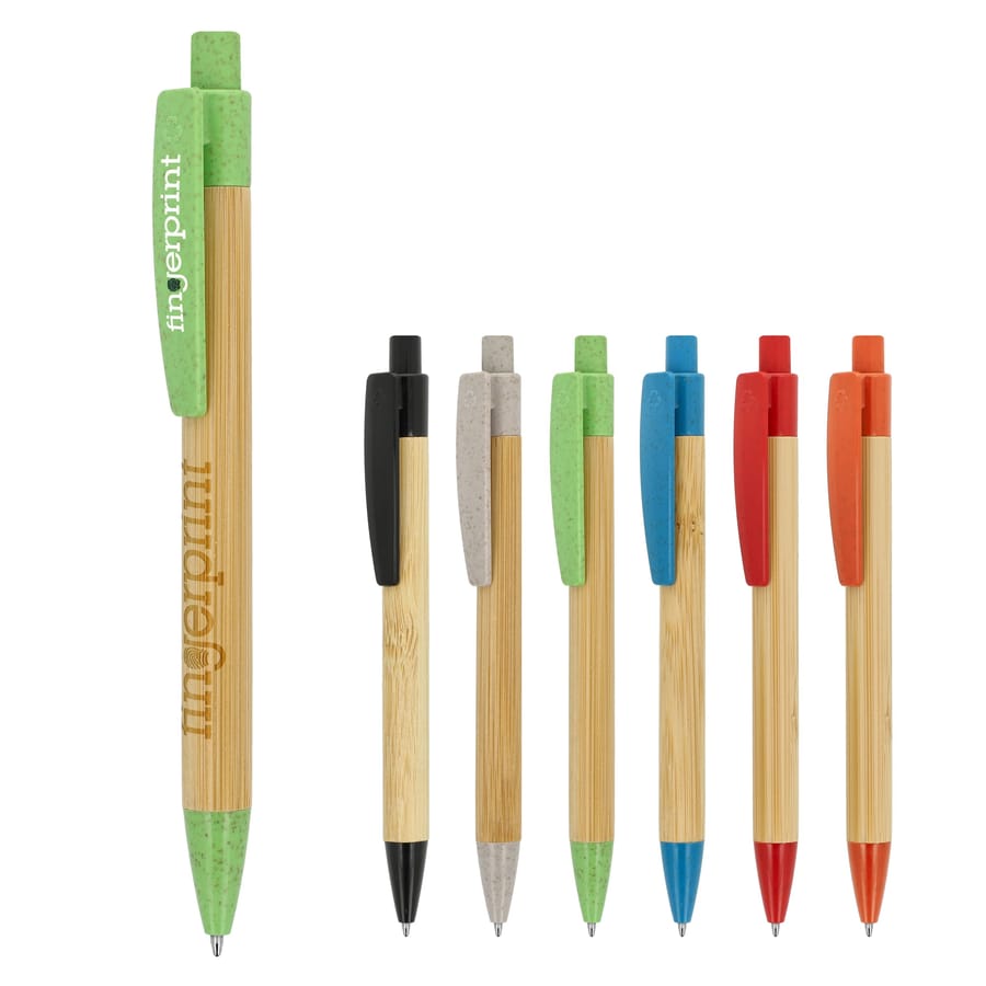 Ball pen bamboe met tarwestro